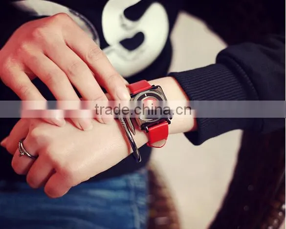 Unisex Watch, Square Personalization Watch, Women Watches, Antique, Brass Watch, Vintage Style Leather Watch photo-2