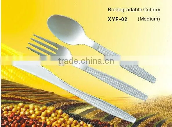 100% Biodegradable Disposable Plastic Forks, Spoons and Knives