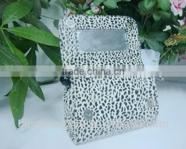 2016 New Arrival Makeup Bag Leopard Print PVC Cosmetic Bag Sexy Lady Bag With Mirror photo-4