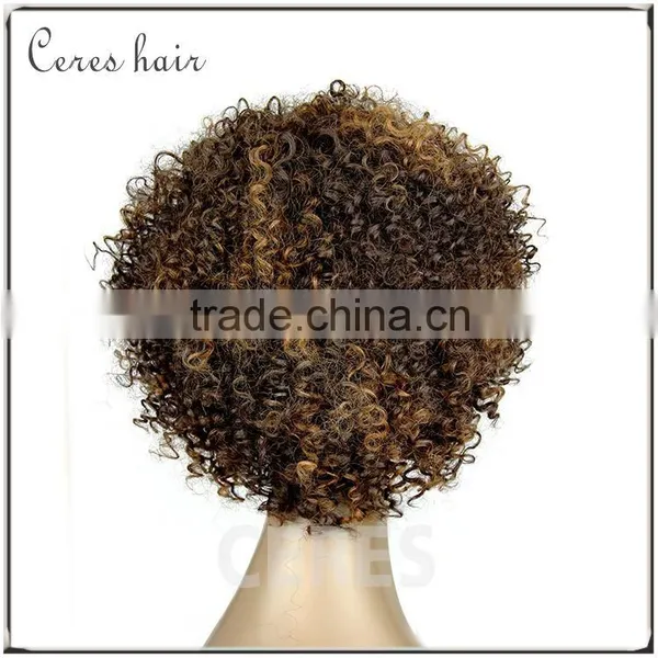 Afro Kinky Human Hair Wig Kinky Curly Short Human Hair Wig for Black Women photo-3