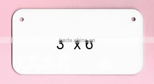 White Dye Sublimation Aluminum Bicycle License Plate Blanks
