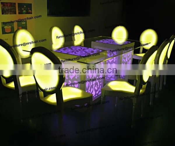 Wood Acrylic Stackable Led Light Event Rental Party Bar Chair Furniture Outdoor Dance Chair photo-3