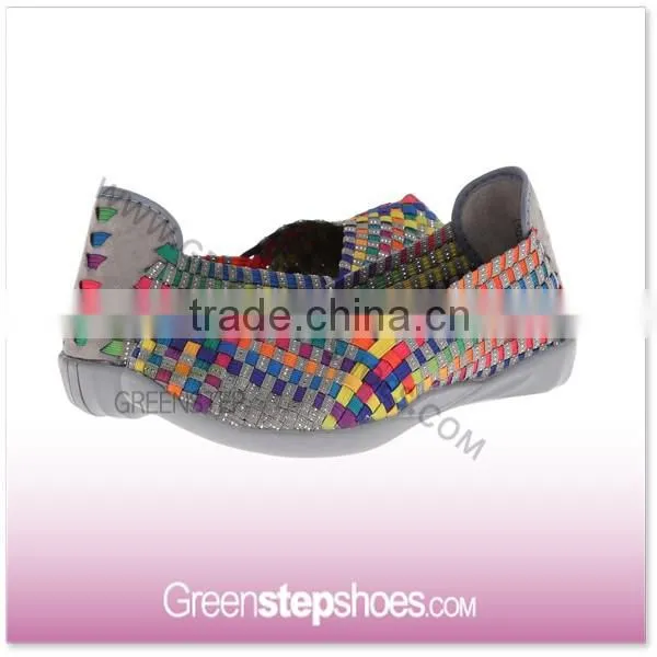 Lady's Slip-on Manufacturer Weave Flat Casual Shoes photo-2