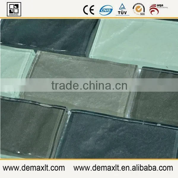 Gray White Black Strip Shape Cube Glass Mosaic Tile for Living Room Hallway Interior Wall Decoration photo-4