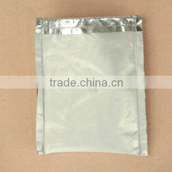 IN STOCK 12*16cm Metallic Silver Fabric Pouch With a Drawstring Cord photo-3