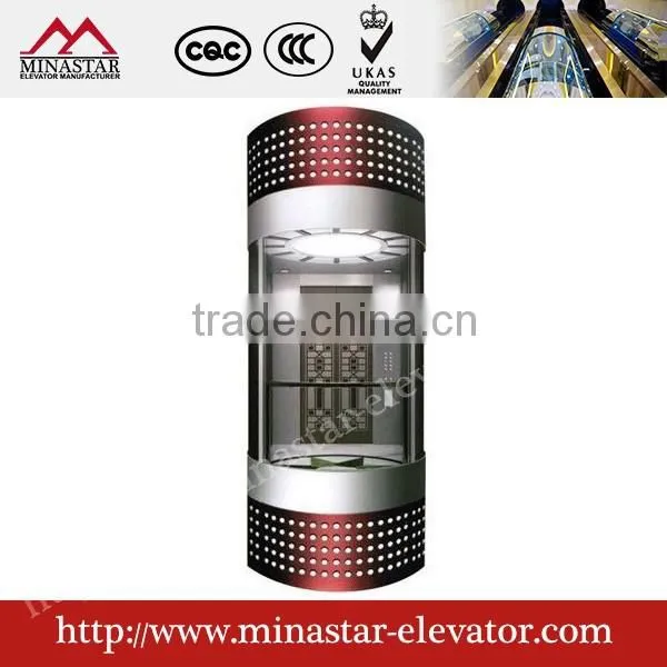 630kg~1250kg,1.0m/s~1.75m/s Sightseeing Elevator and Observation Elevator|panoramic Glass Elevator photo-2