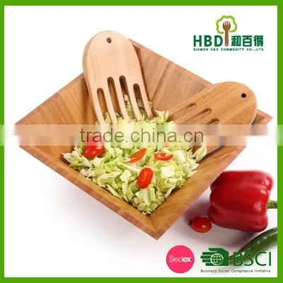 Red Bamboo Salad Bowl photo-3