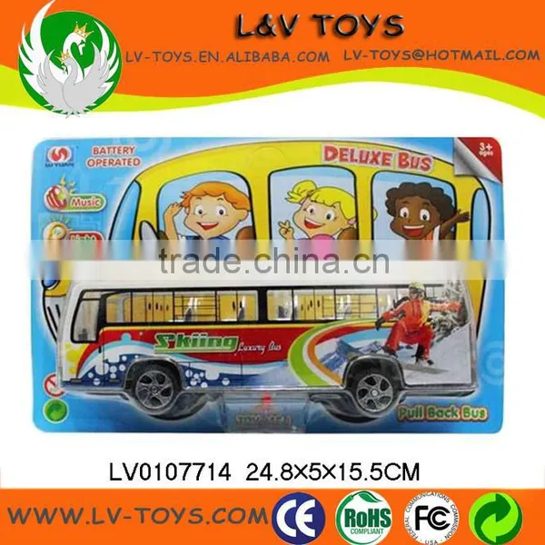 Hot-selling Plastic Cartoon Toys Car ,pull Back Bus Model