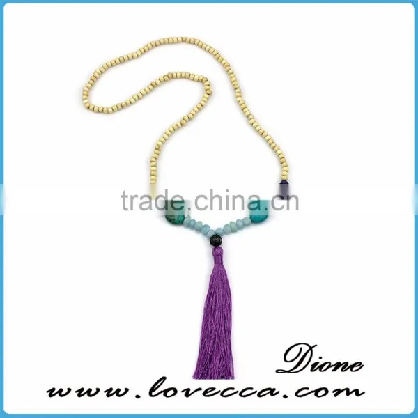 Various Design Colorful Beads Bohemia Style Wholesale Tassel Necklace Jewelry Natural Stone Beads photo-2