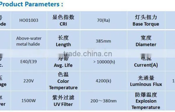Up-water Metal Halide Lamp Fishing Lamp 1500W photo-3
