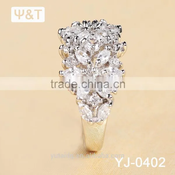 Jingli Jewelry Diamond Flower Shaped Silver Ring For Women (YJ-402) photo-2