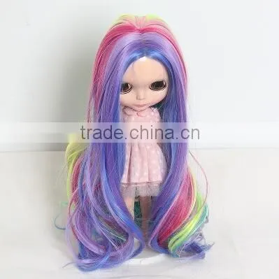 Rainbow Doll Hair Wigs Colorfurl Curly Doll Hair Free Shipping Cheap Beautiful Baby Doll Hair Wig photo-2