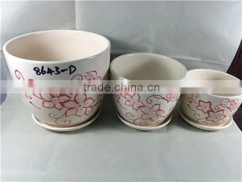 Ceramic Flower Pot Different Size With Same Pattern photo-4
