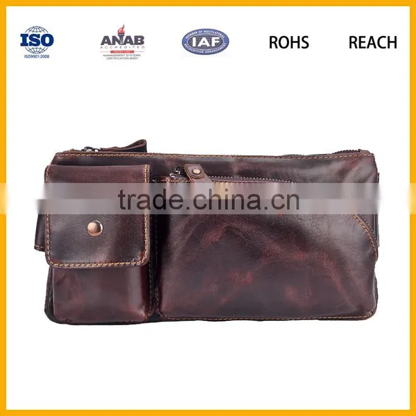 Men's PU Leather Fanny Waist Pack Bum Hip Belt Bag Shoulder Clutch Handbag