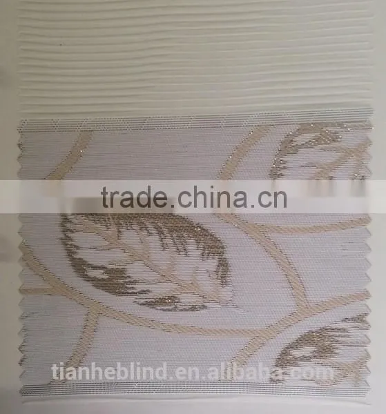 Korea Jacquard Leaves Zebra Blinds Fabrics, Sun Shade Zebra Blinds photo-2
