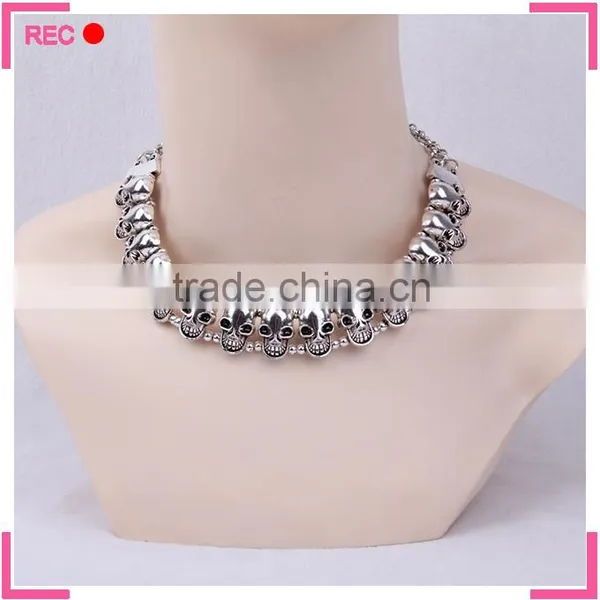 Cheap Bead Necklaces Skull Shaped, for Halloween Imitate Silver Plated Necklace photo-2