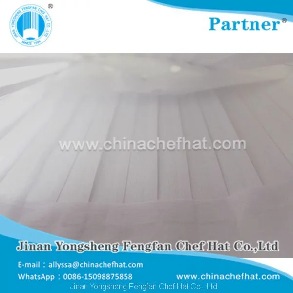 80g Special White Non Woven Flat Top Cook Cap Disposable Chef Hat photo-3