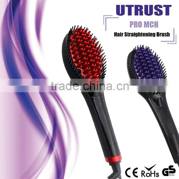 Private Label Flat Iron Ceramic Hair Straighteners Brush Hair Straightener Brush Lcd 2016