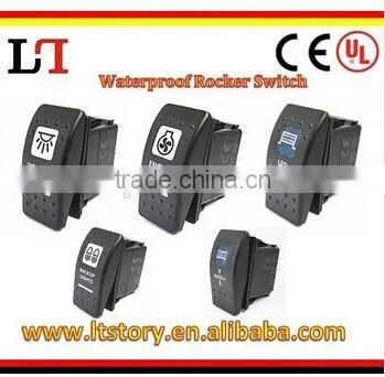 Waterproof On-off-on Rocker Switch Illuminated photo-3
