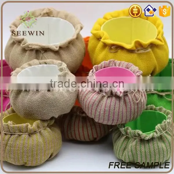 10cm Height Pleasant Jute Burlap Linen Material Flower Pot Price photo-5