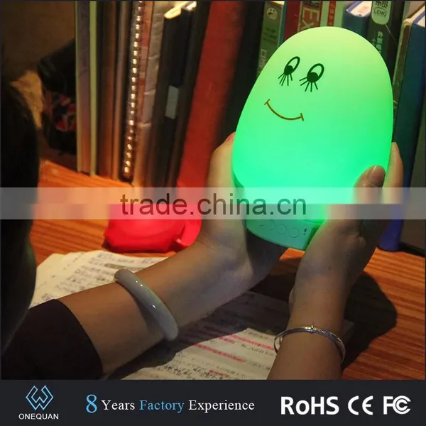 2017 Silicone Cute Mood Touch App Colorful Bluetooth Speaker With Led Light photo-3