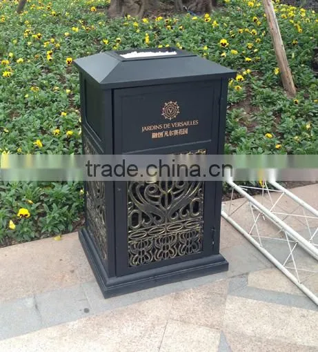 Arlau Aluminum Alloy Shopping Mall Trash Can photo-3