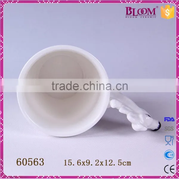Modern Simple Ceramic Horse Animal White Coffee Mug photo-5