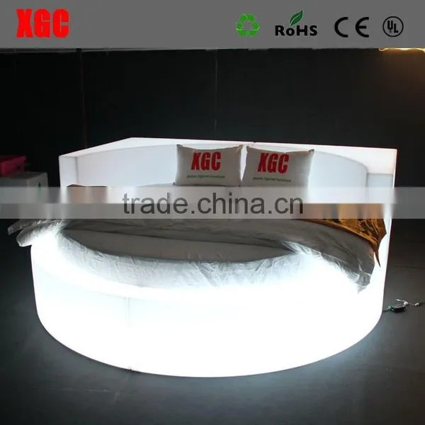 New Design Luxury Circle Shape Hotel Bed Hotel Extra Bed With 16 Colors Changing Led Light photo-4