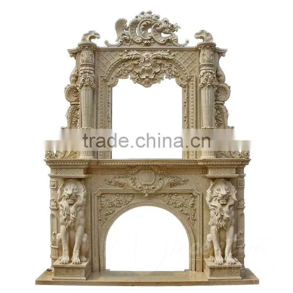 New Design Lion Head Fireplace Mantel for Wholesales photo-3