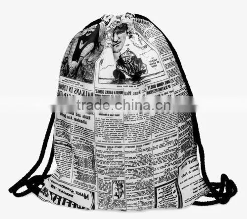 Drawstring Backpack Tote School Bag Bookbags Sport Pack String Bags 3D Designs photo-4