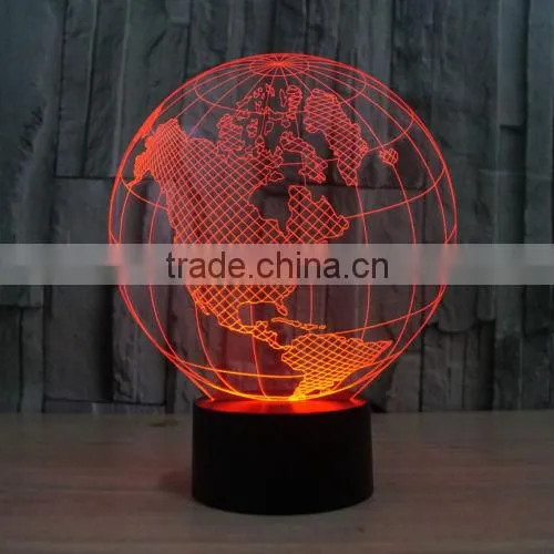 Earth Globe 3D Touch Control LED Desk Night Light Map of America/European Home Decor Bedroom photo-2