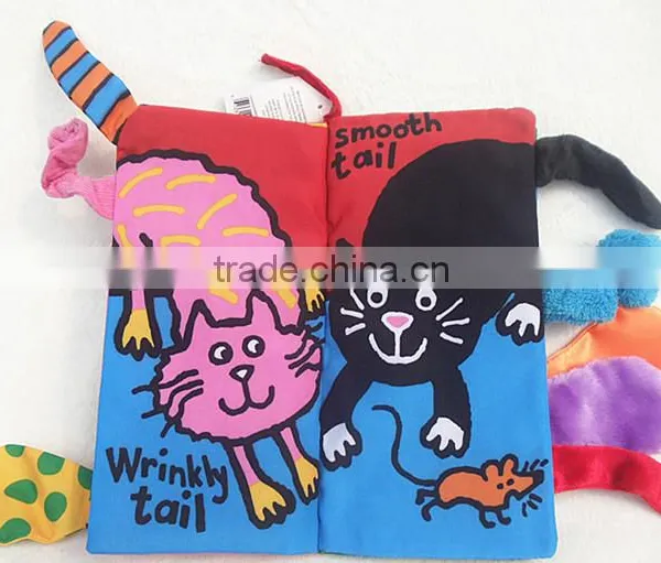 Soft Safety Kitty Tails Cloth Book Infant Educational Early Unfolding Developmental Baby Toy photo-2