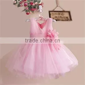 2015 Free Shipping Sleeveless Flower Girl Dancing Dress Party Baby Girl Christening Dress Kids Baby Birthday Christmas Dresses photo-3