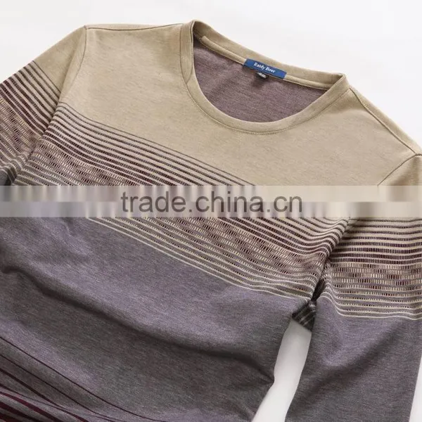 Custom High Quality Full Sleeve Mens Slim Cotton /polyester t Shirt photo-3