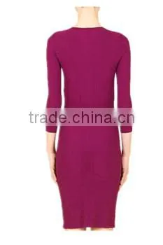 Fuchsia Strech Casual Trendy Ladies Twinset Dresses photo-3