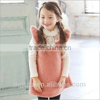 Korean Style Frozen Frock for Baby Girl Cute Children Winter Dress With Caroset photo-2