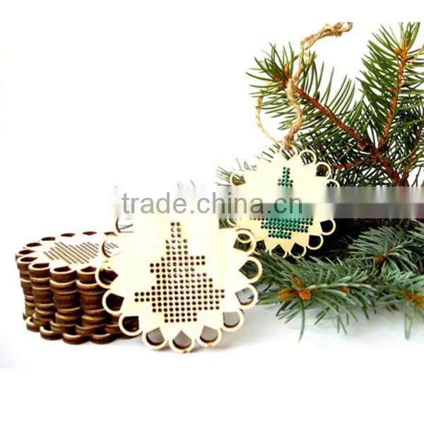 Unfinished Wooden Supply Cross Stitch Blank Christmas Decor Craft photo-3