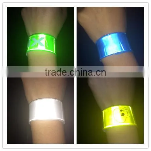 High Light Pvc Flocking Reflective Slap Bracelet/Slap Wristband/Slap Band photo-5