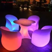 Led Illuminated Furniture Coffee Bar Table photo-3