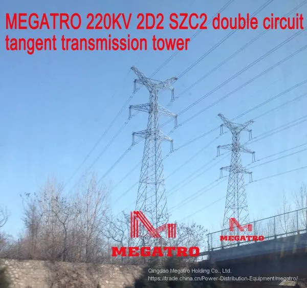 220KV 2D2 SZC2 Double Circuit Tangent Transmission Tower