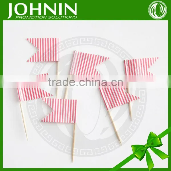 Hot Sale 2017 Eco-friendly Decorative Birthday Flag Toothpick