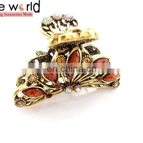 Fashion Europen Retro Large Metal Rhinestone Jewel Hair Claw Clip photo-4