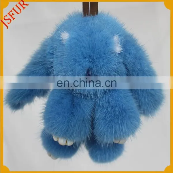 Cute Bag Charm With Mink Fur Rabbit Accessory Fluffy Keychain photo-3
