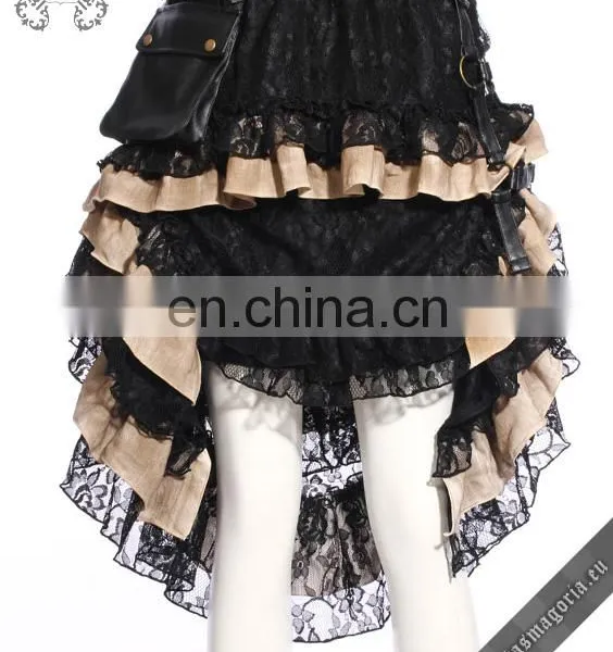Steampunk High-low Layered Skirt With Removable Pocket photo-6
