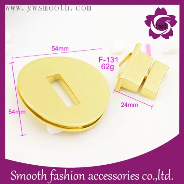Metal Fashion Rotated Gold Plate Handbags Bag Lock Hardware Accessories photo-2