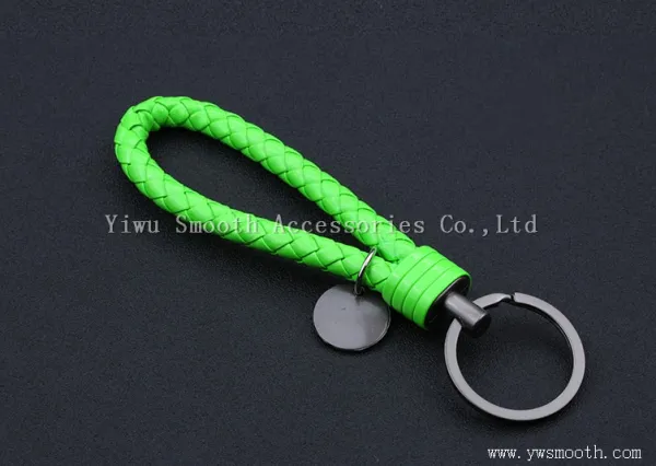 Fashion Color Woven Rope Key Chain Steel Ring Pendant Bag photo-4