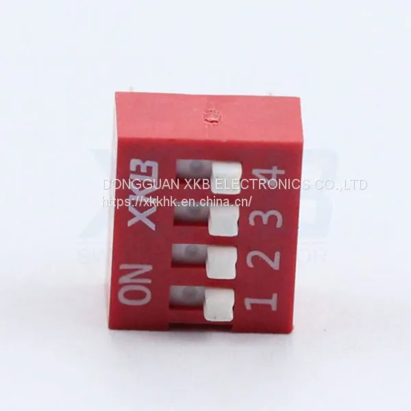 Source Enterprise DS-04 Red 4 Bit Code Switch 2.54MM Pitch 8 Pin DIP Switch photo-2