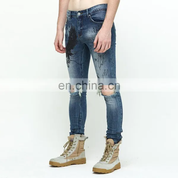 DiZNEW Factory Direct Wholesales Graphic Printing Straight Pants Jeans Man photo-4