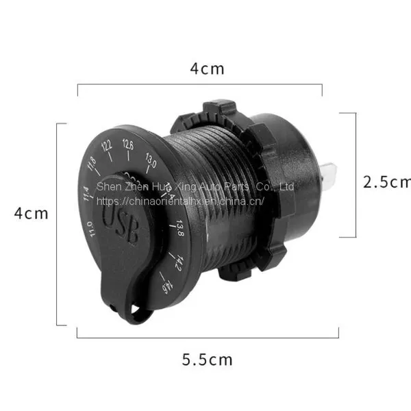 12-24V QC 3.0 Dual Usb Port Car Charger With Colorful Digital Voltmeter On/off Switch photo-4