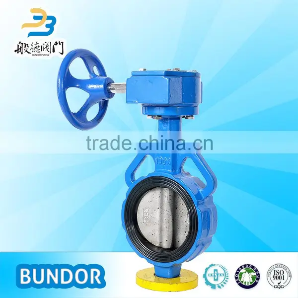 China Suppliers dn 300 Cast Iron Epdm Seat Wafer Type Worm Gear Butterfly Valve for Cement photo-5